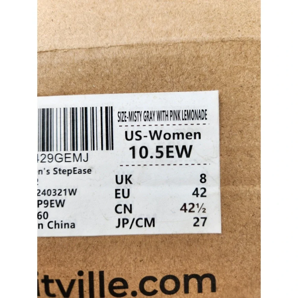 FitVille‎ Womens Sneakers 10.5 W Wide Pink Gray Toe Walking Shoes Training Gym